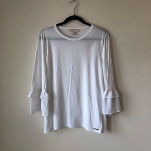 Michael Kors White Bell Sleeve Lightweight Shirt